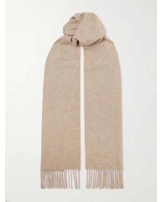 Johnstons Natural Fringed Cashmere Scarf