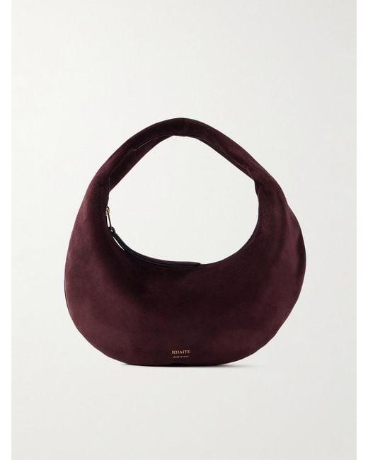 Khaite Red Olivia Mini Suede Shoulder Bag