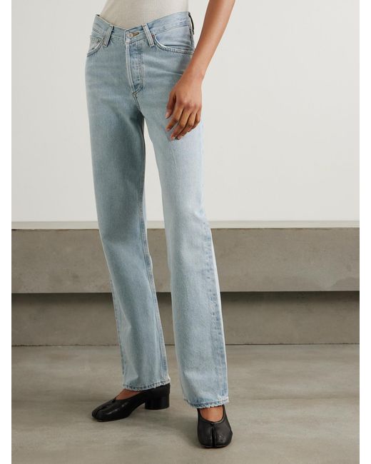 Agolde Blue Kelly High-Rise Straight-Leg Jeans