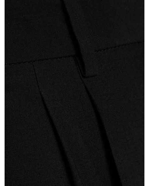 The Row Black Lilas Pleated Wool-Blend Twill Tapered Pants