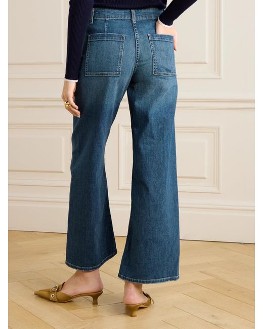 Nili Lotan Blue Megan High-Rise Wide-Leg Jeans
