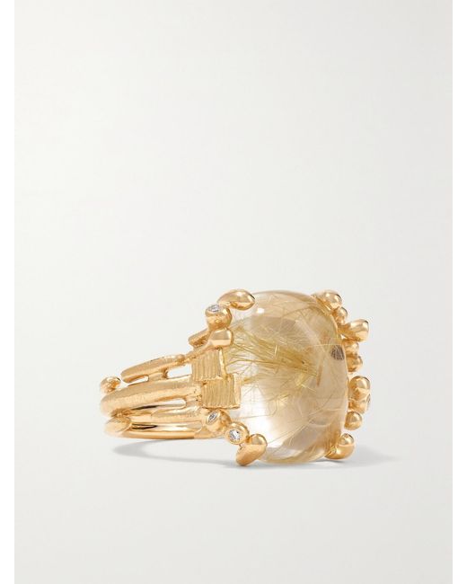 Ole Lynggaard Copenhagen Metallic Boho 18-Karat, Quartz And Diamond Ring