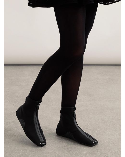 Alaïa Black Basket Neoprene High-Top Sneakers
