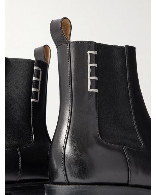 J.W. Anderson Black Loafer Whipstitched Leather Chelsea Boots