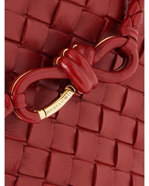 Bottega Veneta Red Andiamo Intrecciato Leather Tote