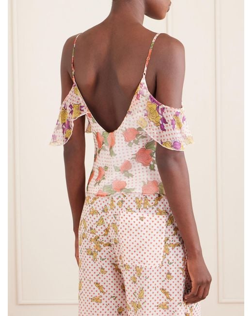 Donde Esteban Natural Pajaritos Y Rosas Silk Tank