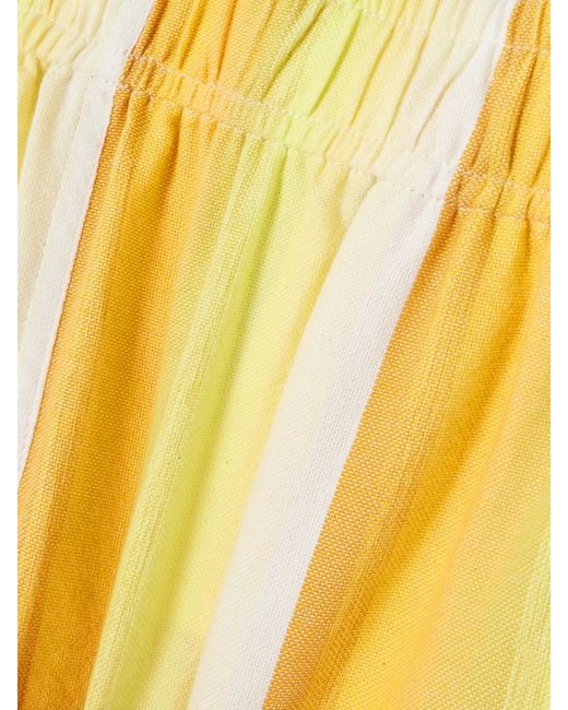 Marrakshi Life Yellow Striped Cotton Shorts
