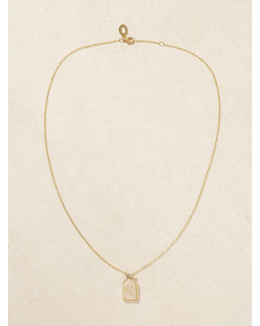L'Atelier Nawbar Natural Hilal 18-Karat, Rock Crystal And Diamond Necklace