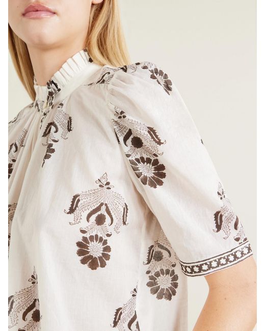 Alix Of Bohemia Natural Winnie Java Cactus Printed Cotton-Voile Shirt