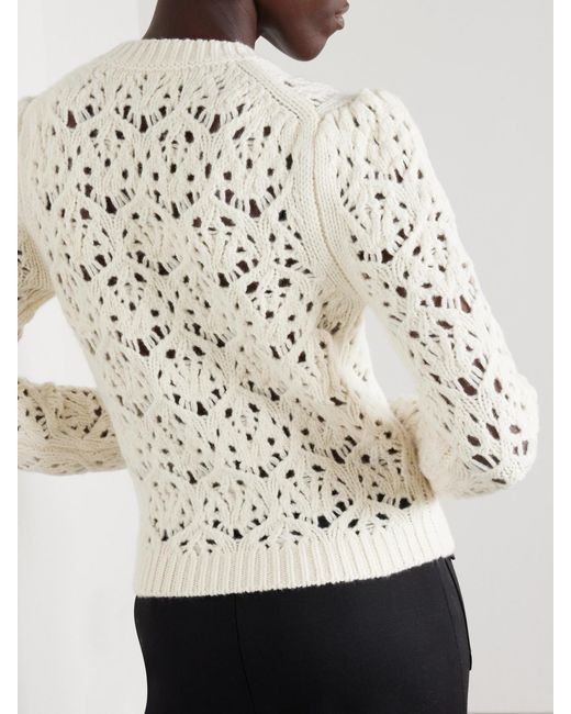 Chloé Natural Open-Knit Wool Sweater