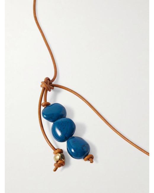 Dinosaur Designs White River Rock-Plated, Resin And Leather Necklace