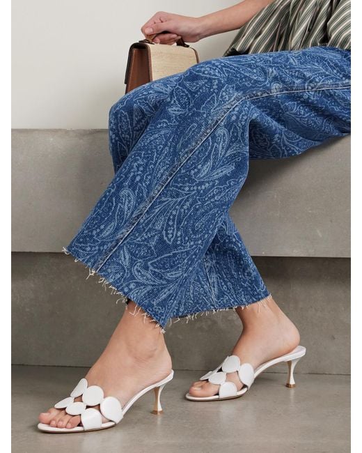 Manolo Blahnik White Haribalmu 50 Leather Mules