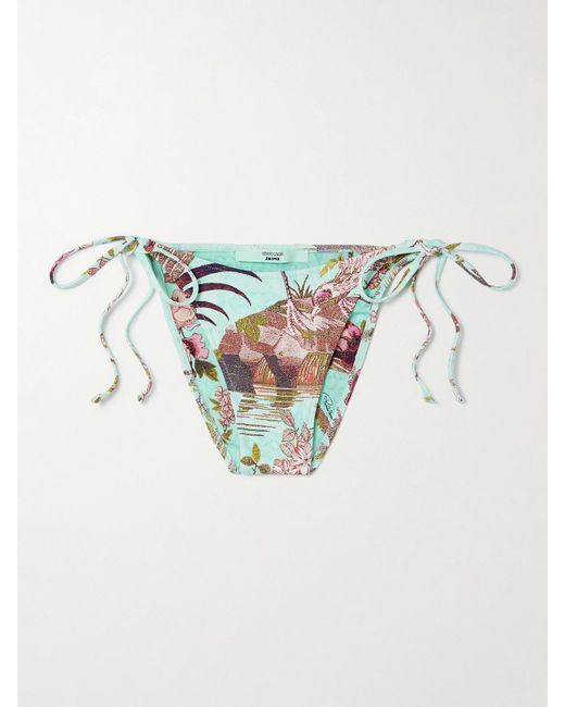 Skims Blue Roberto Cavalli Signature Swim Dipped Tie Bottom – Fagianella – Bikini-Höschen