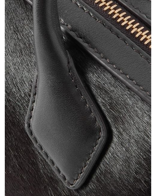 Alaïa Black Le Teckel Leather-Trimmed Calf Hair Clutch