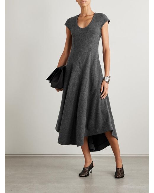 Proenza Schouler Gray Delilah Paneled Felt Midi Dress