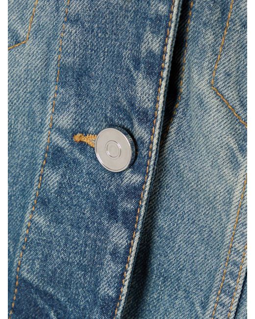 Alaïa Blue Cropped Hooded Denim Jacket