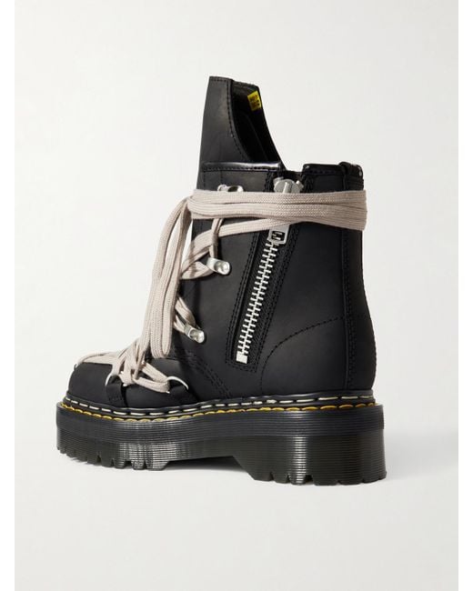Rick Owens X Dr. Martens 1460 Quad Sole Megalace Ankle Boot in