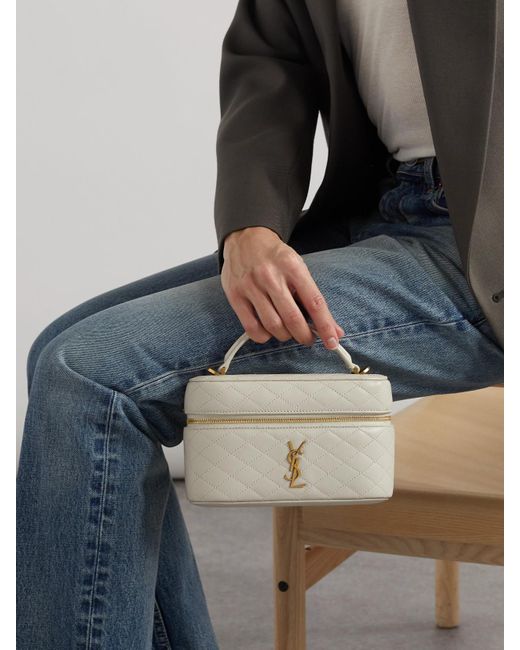 Saint Laurent Natural Gaby Vanity Schultertasche Aus Leder
