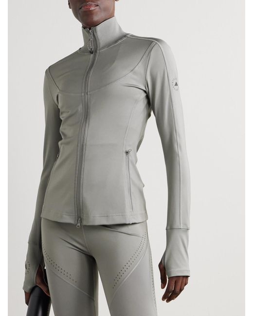 Adidas By Stella McCartney Gray Truepurpose Jacke Aus Recyceltem Stretch-Material Mit Print