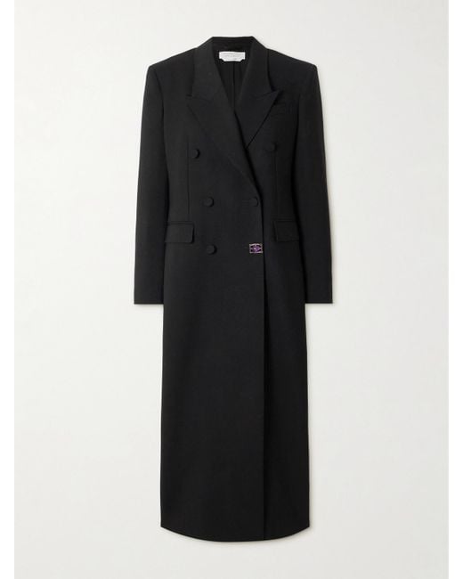 Gabriela Hearst Black Julien Double-Breasted Wool Coat