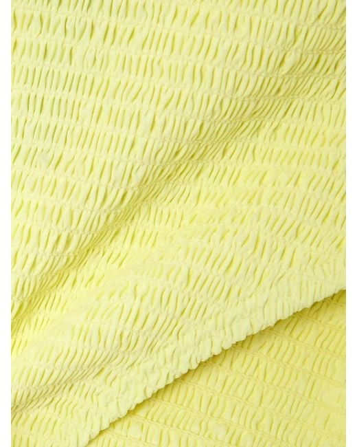 Tory Burch Yellow Shirred Bandeau Bikini Top