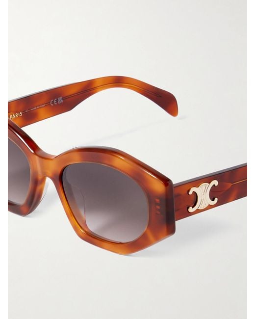 Céline Brown Triomphe Cat-Eye Acetate Sunglasses