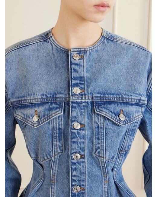 FRAME Blue The Nipped Denim Jacket