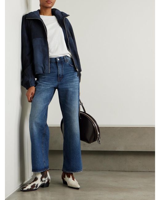 Haikure Blue Korea Distressed High-Rise Wide-Leg Jeans