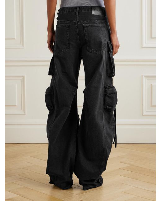 The Attico Black Low-Rise Cargo Jeans