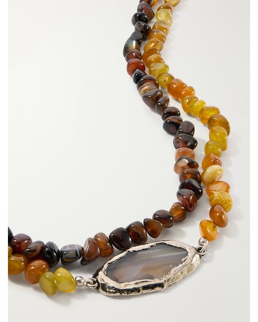 Dries Van Noten Metallic Tone Multi-Stone Necklace