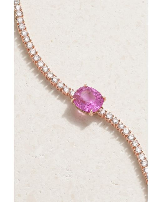 Anita Ko Natural Hepburn 18-Karat Rose, Sapphire And Diamond Bracelet