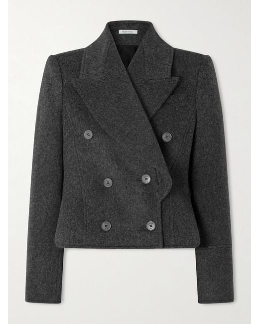 Alexander McQueen Black Double-Breasted Wool-Felt Blazer