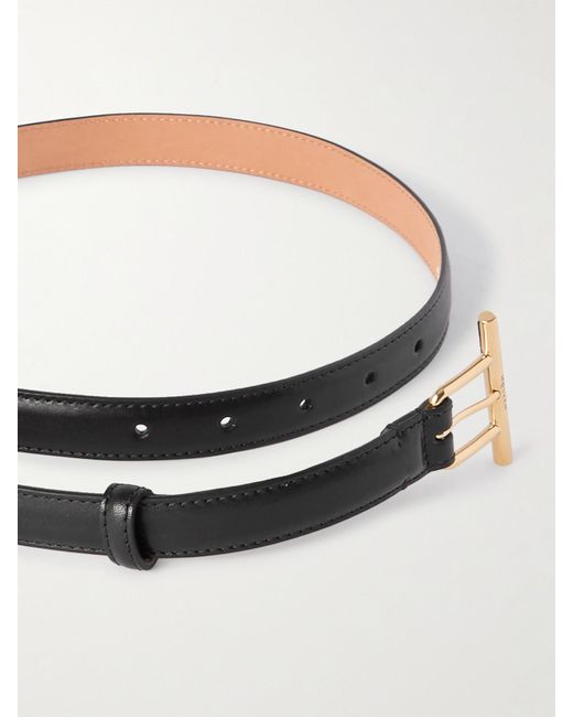 Alexander McQueen Black T-Bar Ledergürtel