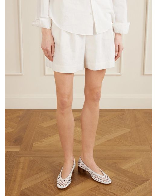 Le Monde Beryl Natural Woven 40 Leather Pumps