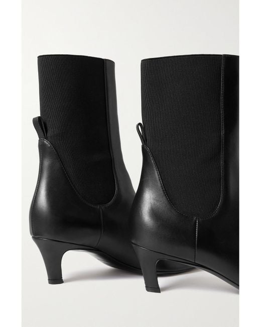 Totême Black The Mid Heel Leather Chelsea Boots