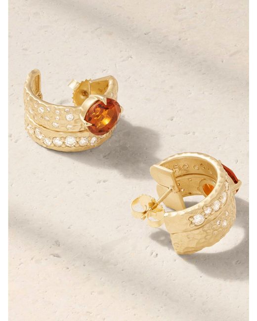Marlo Laz Natural La Terra 14-Karat, Citrine And Diamond Earrings