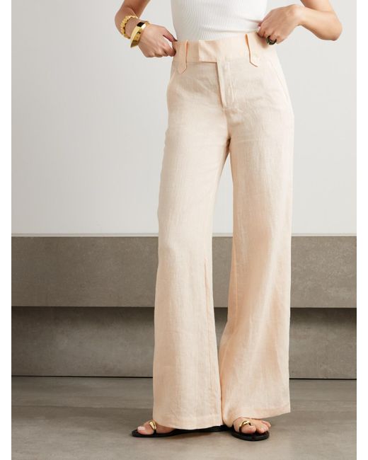 Johanna Ortiz Natural Passage Poise Organic Linen Wide-Leg Pants