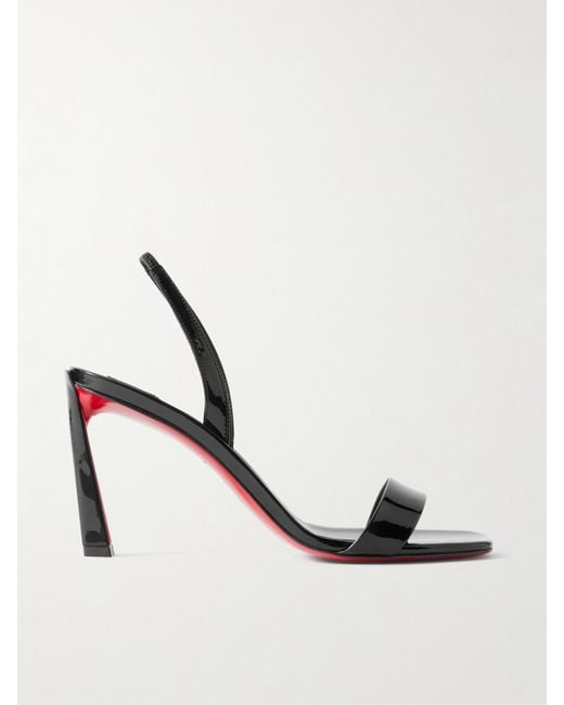 Christian Louboutin Metallic O Condora 85 Patent-Leather Slingback Sandals