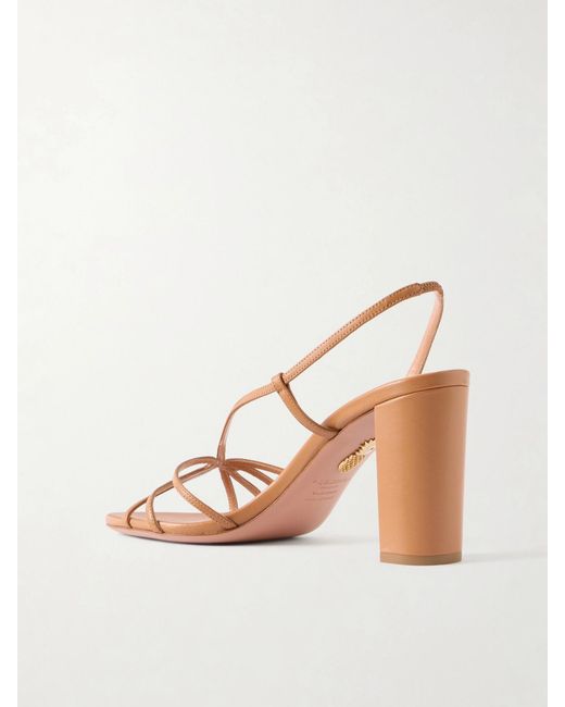 Aquazzura Brown Talk To Me 85 Leather Sandals