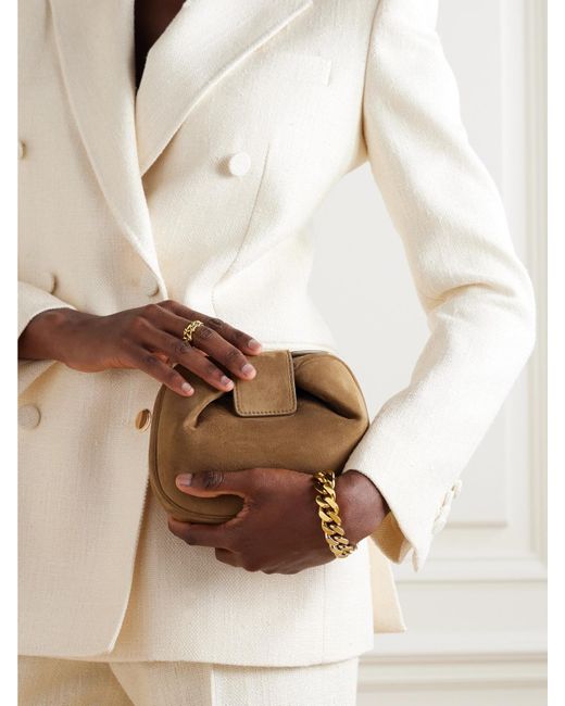 Gabriela Hearst Brown Soft Demi Suede Clutch