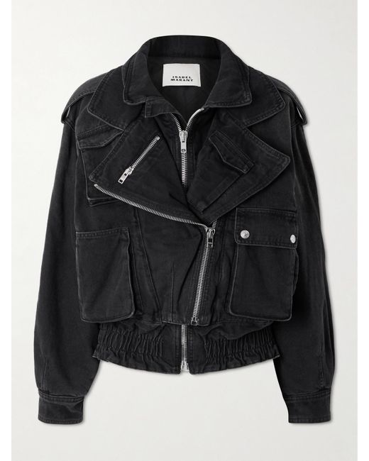 Isabel Marant Black Aneli Layered Denim Jacket