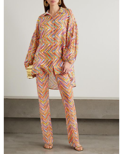Missoni Orange Mare Printed Cotton And Silk-Blend Voile Shirt