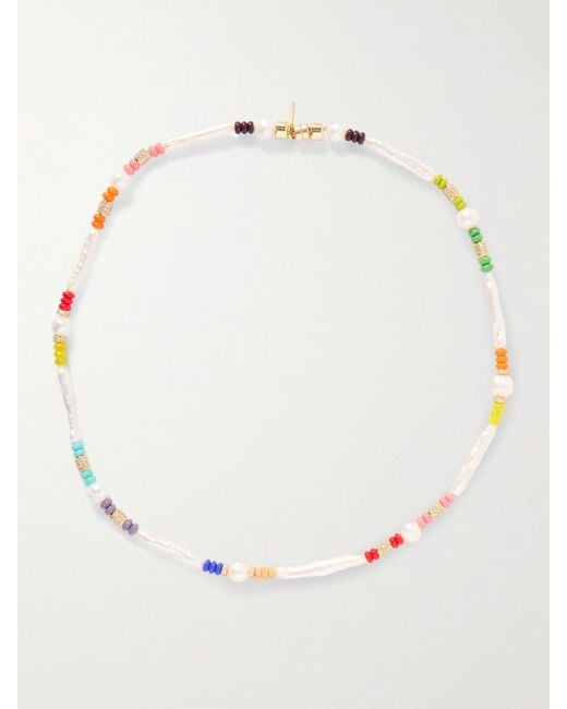 Joolz by Martha Calvo Natural Kai-Plated, Pearl, Enamel And Crystal Necklace