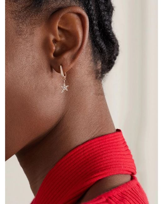 Diane Kordas Natural 18-Karat Rose Diamond Single Hoop Earring