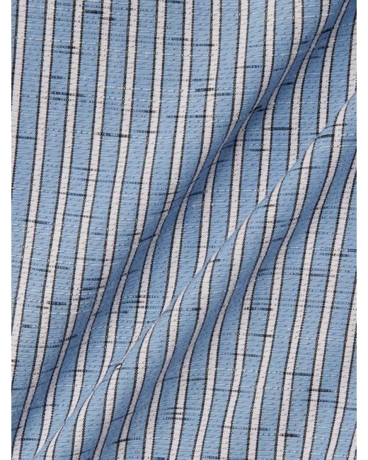 Chemise Oversize En Coton Mélangé À Rayures Bottega Veneta en coloris Blue