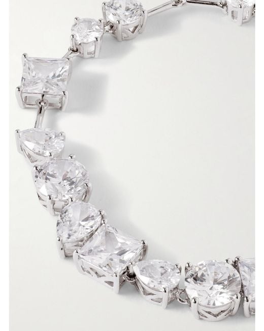 Completedworks White Delicate Rhodium-Plated Cubic Zirconia Bracelet
