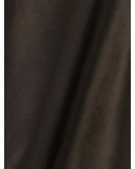 Khaite Black Nania Satin-Twill Midi Skirt