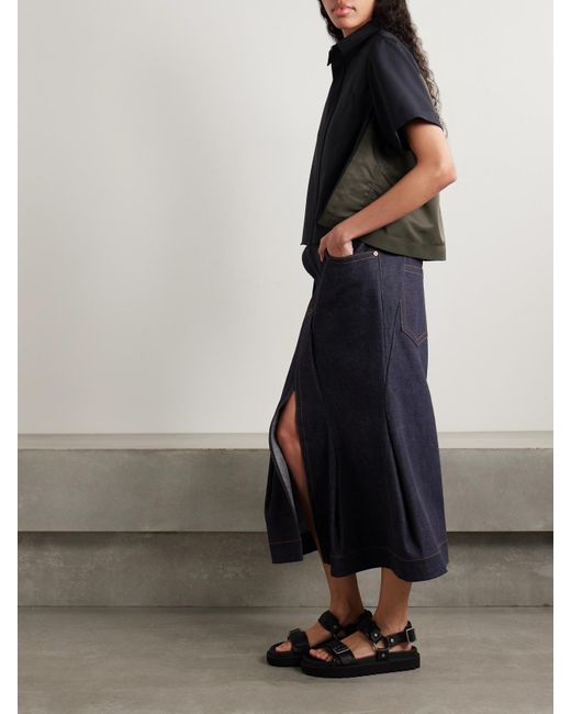 Sacai Blue Hemd Aus Baumwolle Und Shell