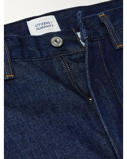 Citizens of Humanity Blue Ayla Polish Hoch Sitzende Jeans Mit Weitem Bein