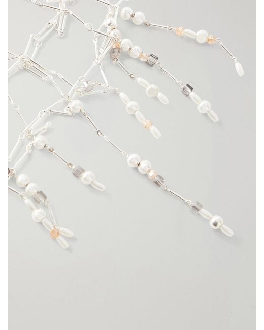 Rabanne White Chainmail Beads-Embellished Headpiece